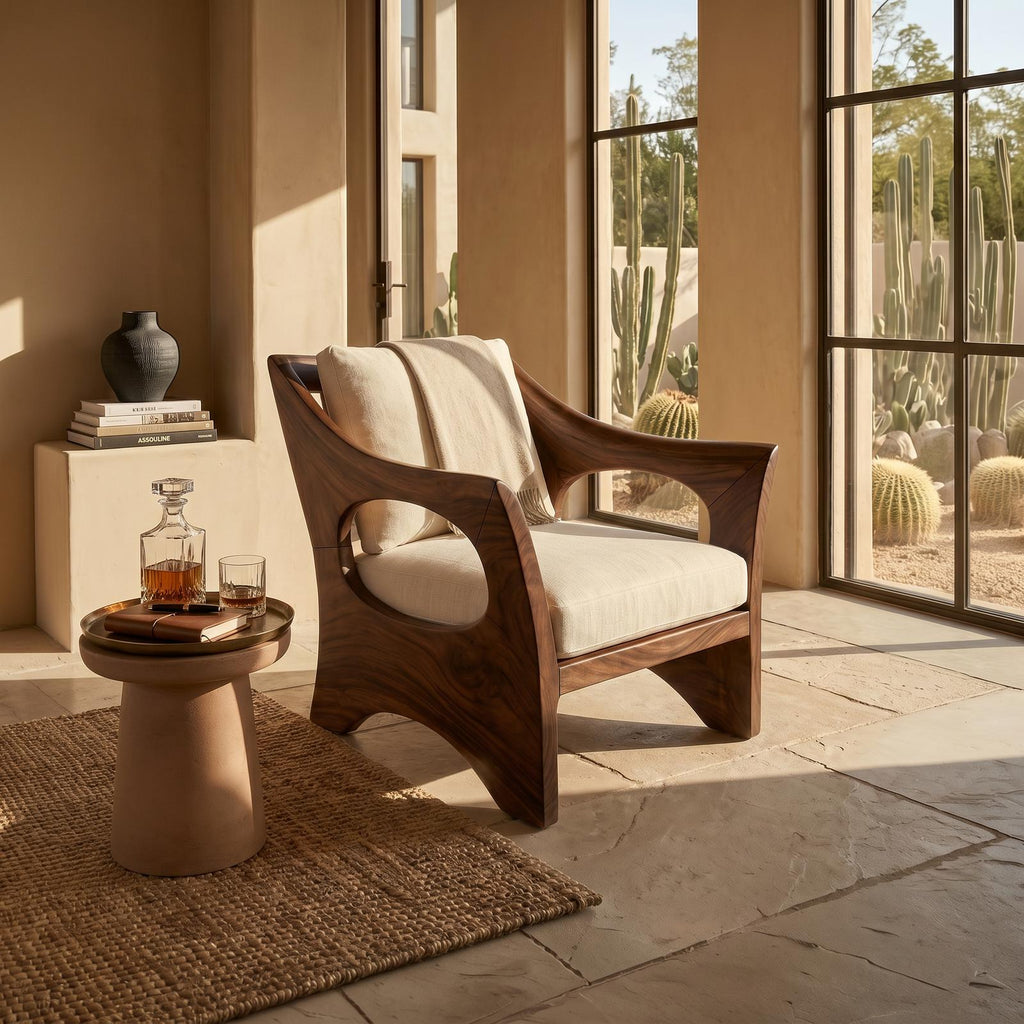 Sculptural Wooden Rocking Chair Modern Villa Interior SILDTTRCHR017