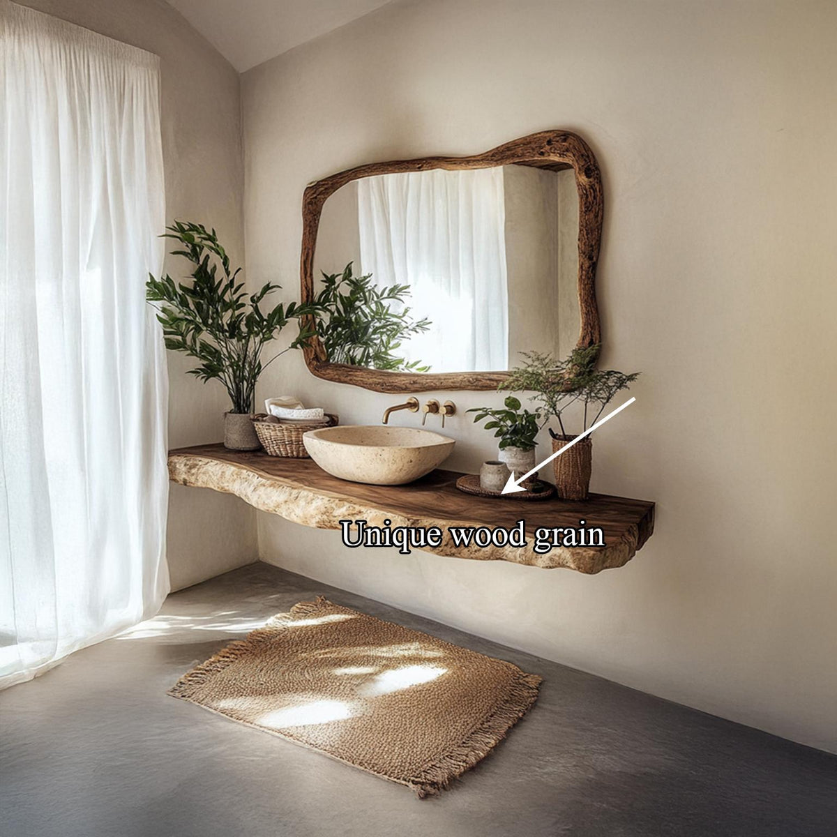 Rustic Single Sink Vanity Bathroom