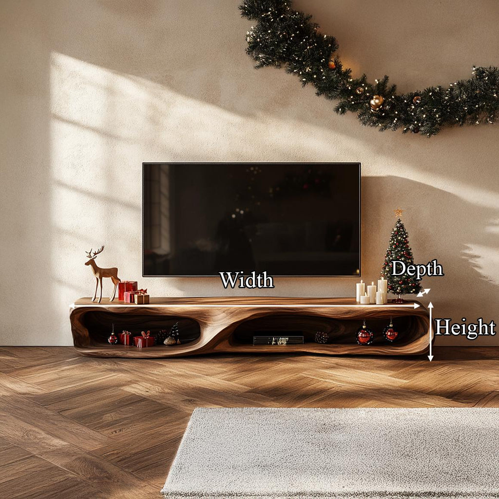Rustic Wooden TV Stand Console, Solid Wood Farmhouse Media Cabinet, Television Credenza for Living Room Storage