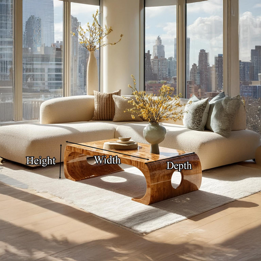 Mid Century Wood Coffee Table, Living Room Accent Decor Center Table, Model