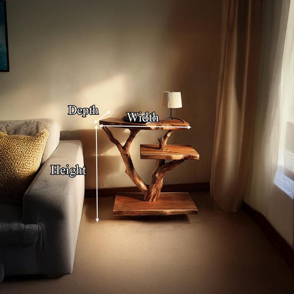 Rustic Tree Bedside Table Bedroom Living Room