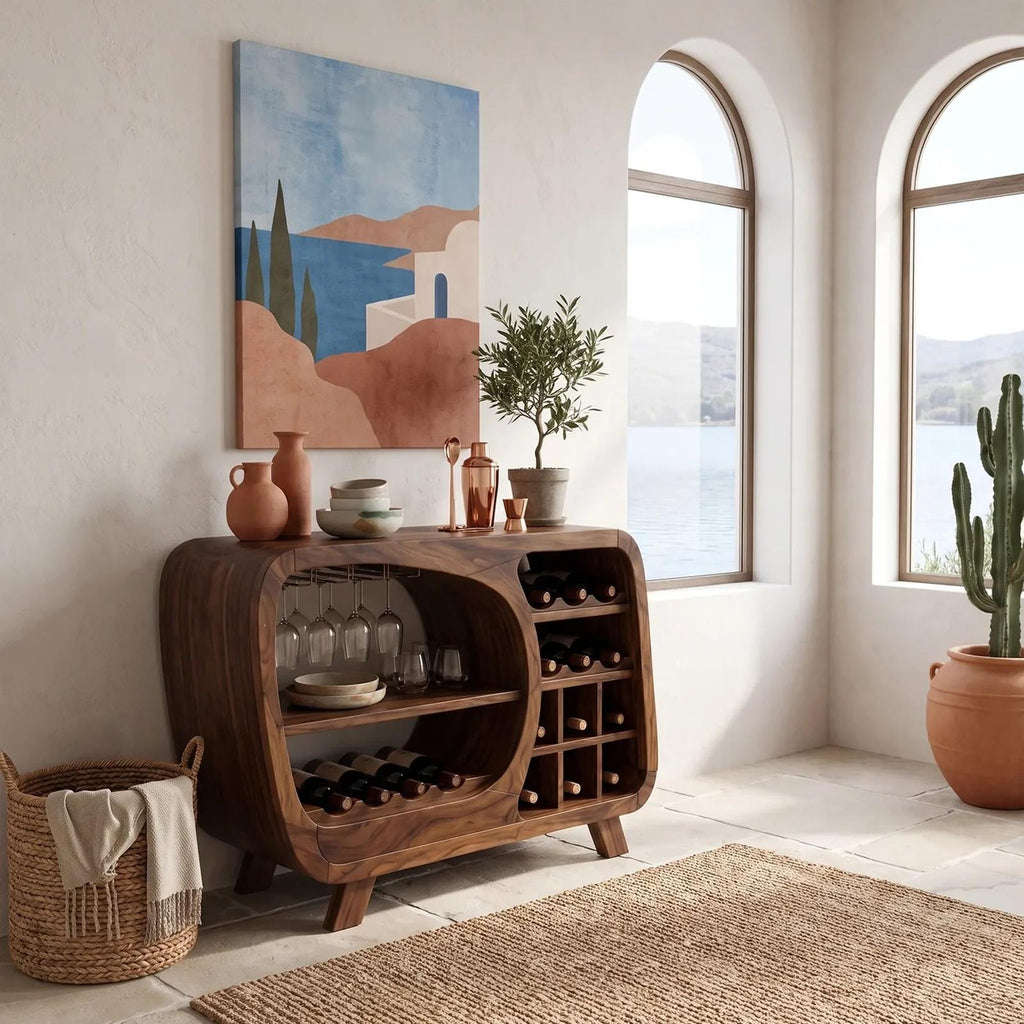 Mid Century Wine Storage Cabinet Modern Kitchen