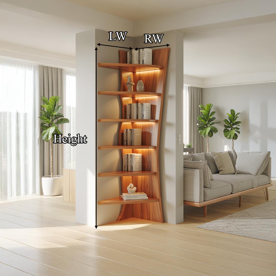 Rustic Corner Bookshelf Decor Cozy Room