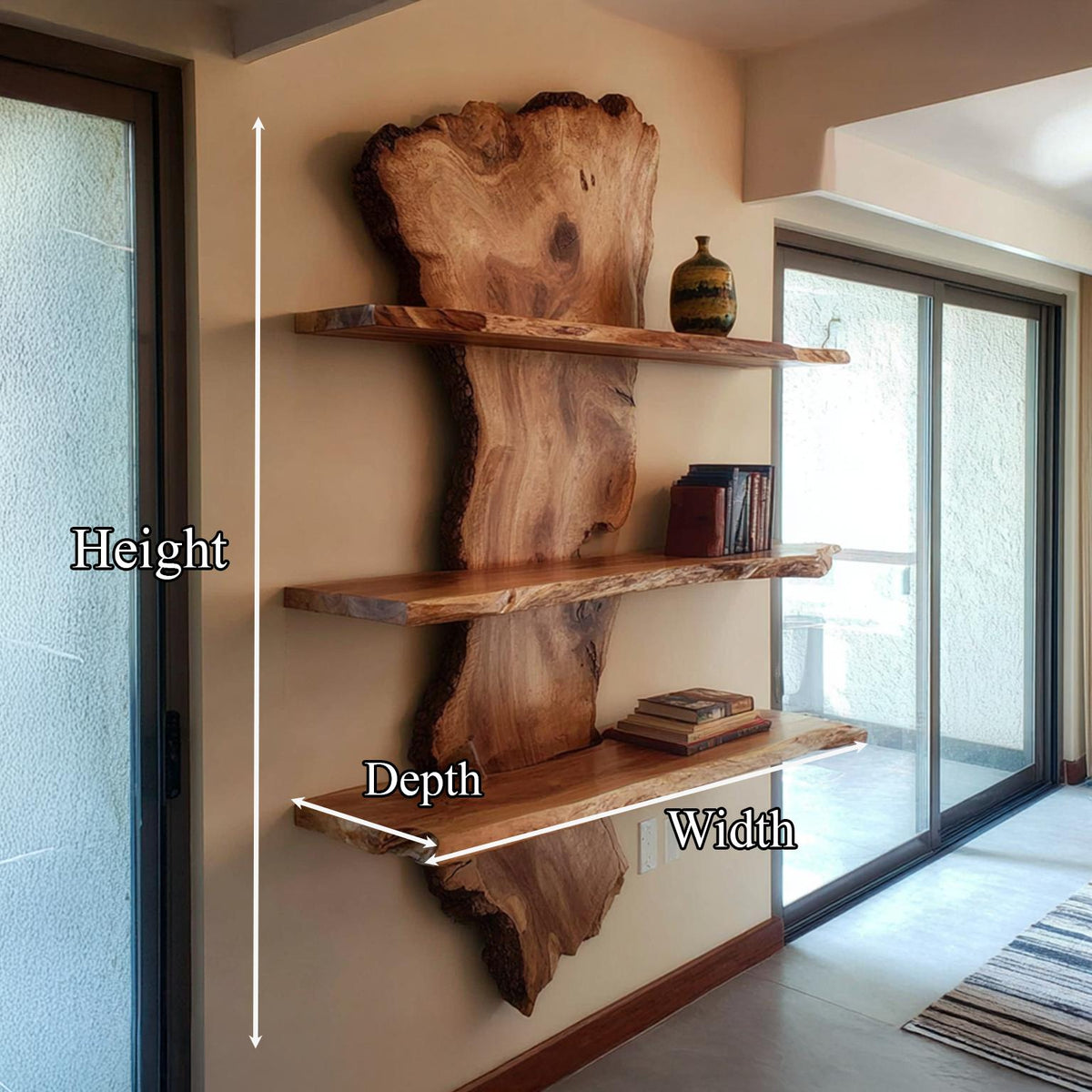 Floating Shelf Set Solid Wood Handmade Gift