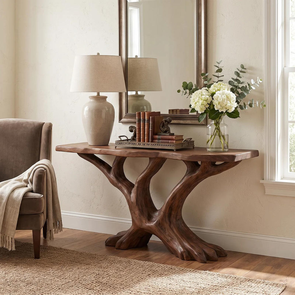 Contemporary Sculptural Console Table Modern Entryway