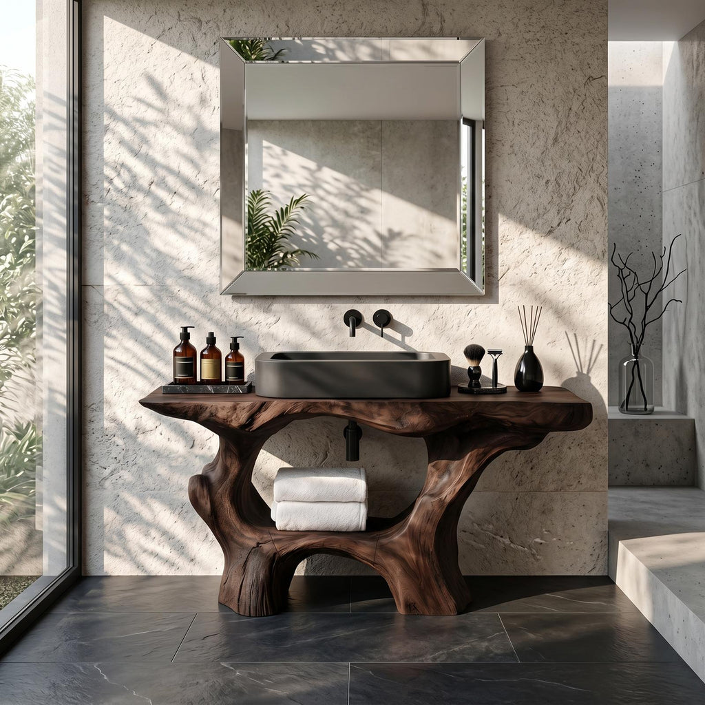 Farmhouse Solid Wood Vanity For Rustic Bathroom