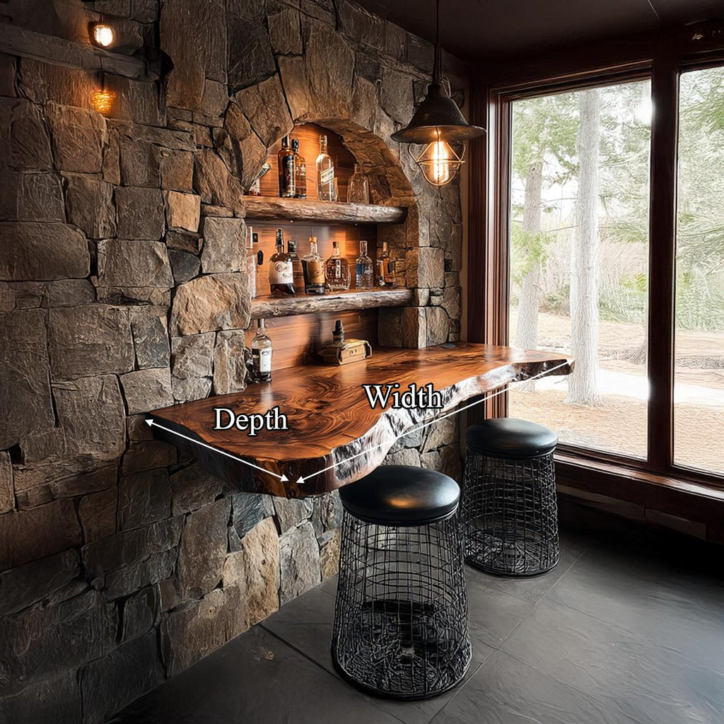 Rustic Floating Bar Shelf Dining Room Home Decor