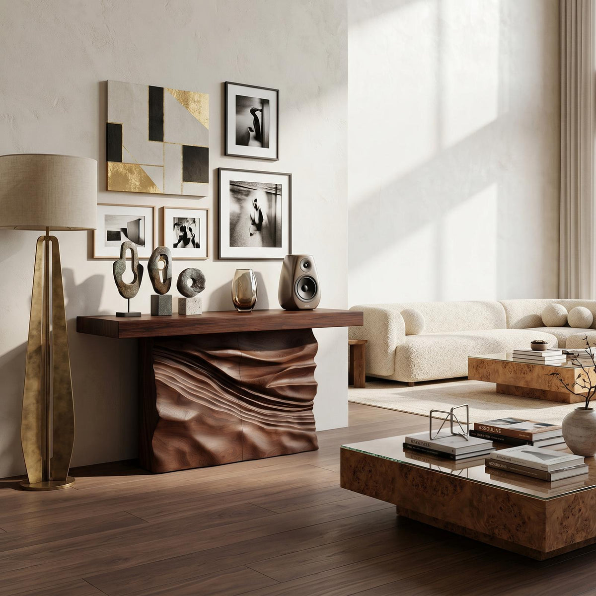 Minimalist Live Form Console Table For Apartment Interior Design