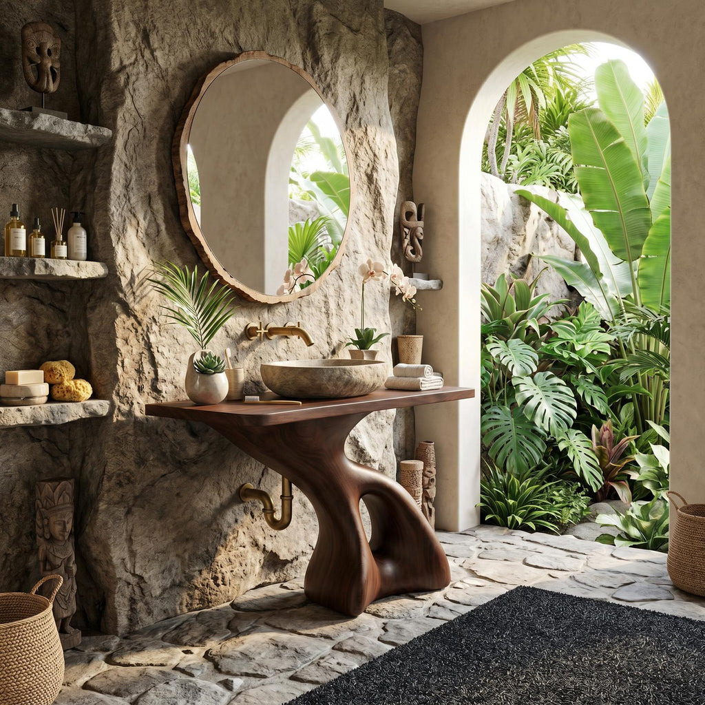 Rustic Solid Vanity For Vintage Bathroom Styling SILDTTNBRV009