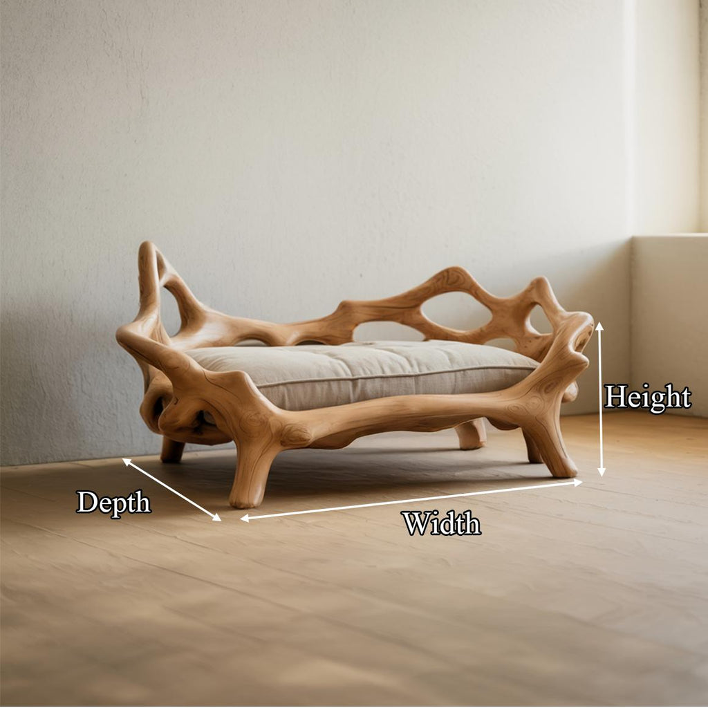 Rustic Sculptural Decorative Pet Bed For Living Room And Interior Space