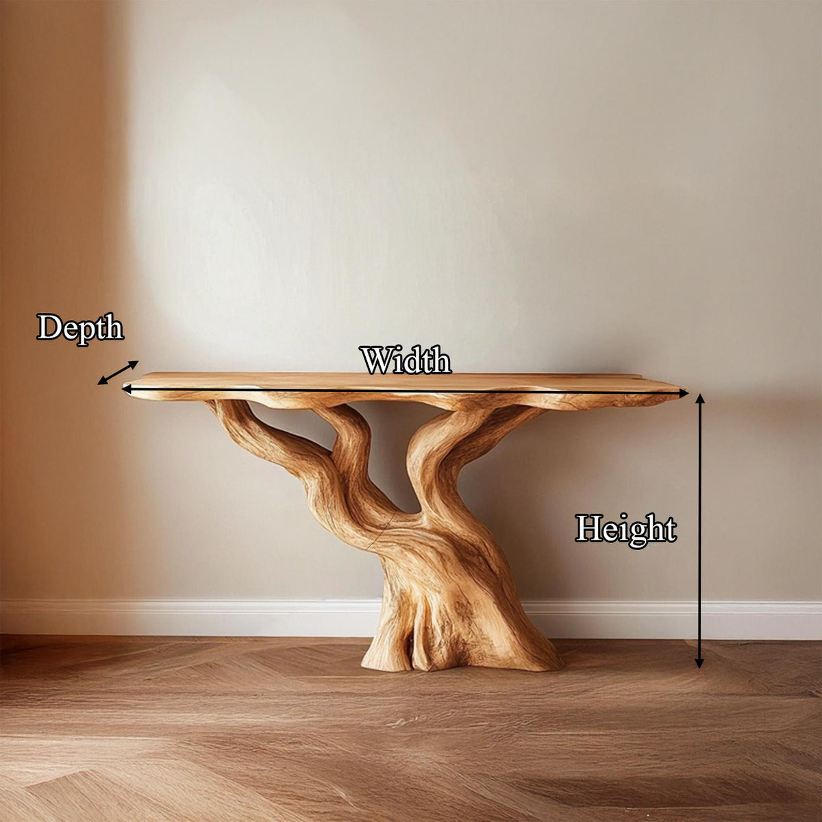 Rustic Solid Wood Console Table, Handcrafted Live Edge Entryway Table, Accent Foyer Table for Living Room