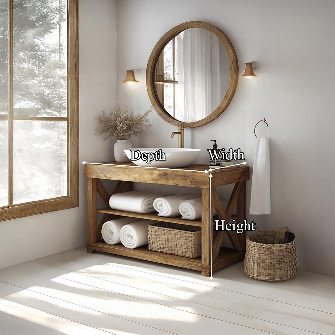 Mid Century Wood Bathroom Vanity Table Minimalist Bathroom Design SINLSABRV197