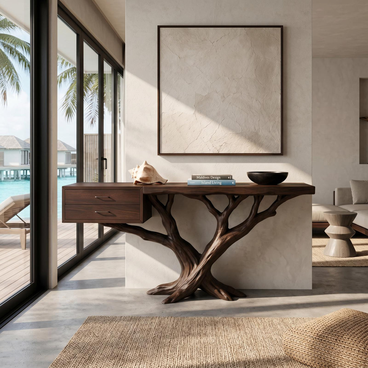 Modern Tree Root Console Table Luxury Entryway