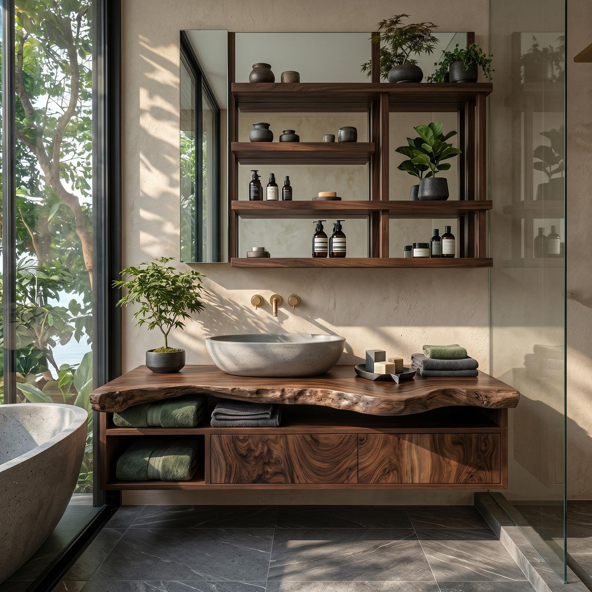 Handcrafted Floating Vanity For Elegant Bathroom SILDTTRBRV028