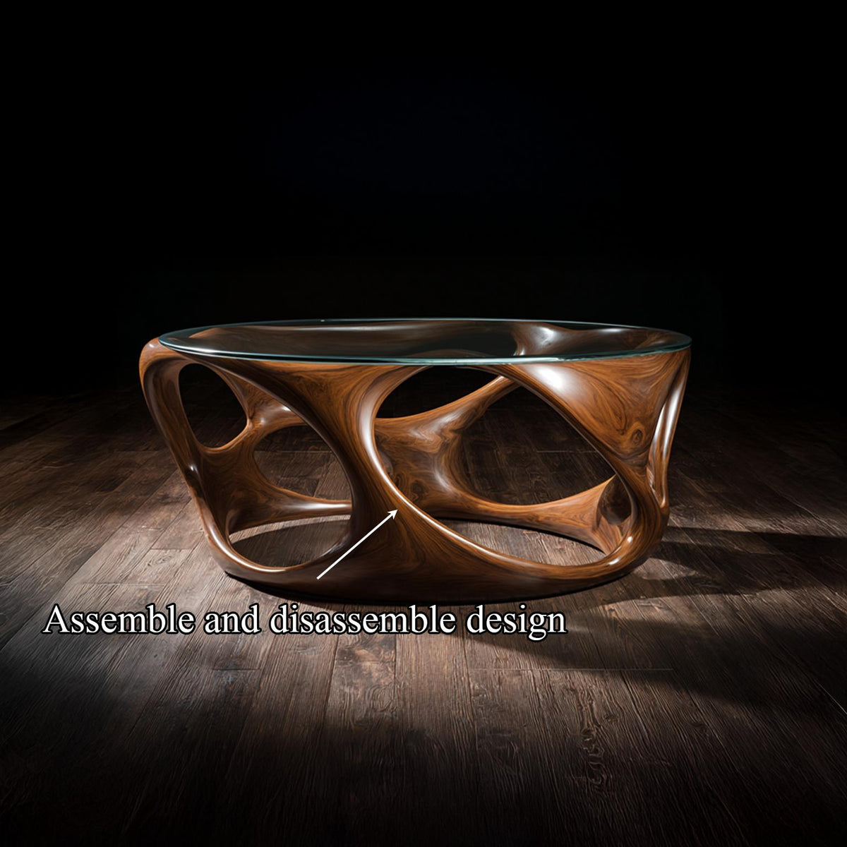Rustic Round Coffee Table Solid Wood Decor Gift