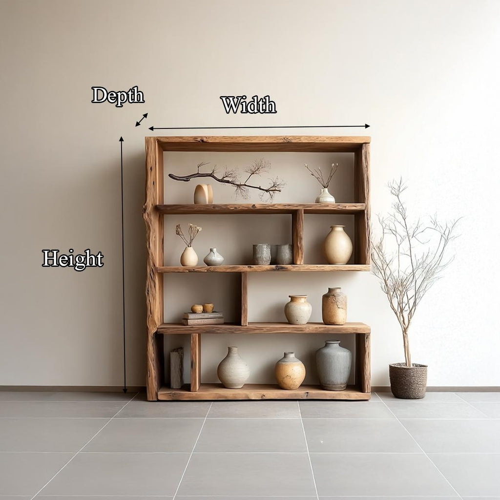 Rustic Wooden Storage Bookshelf Entryway SINLSASC151