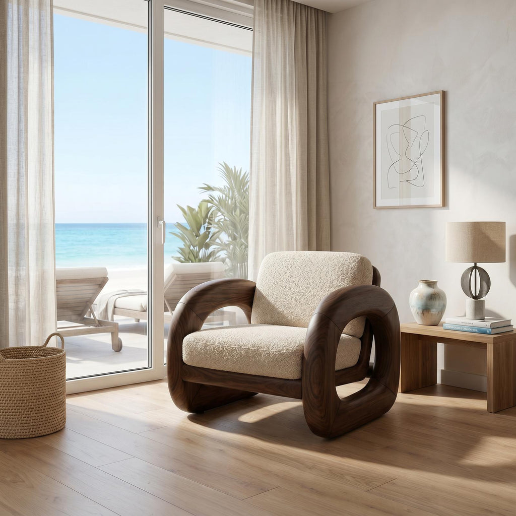 Coastal Contemporary Curved Accent Chair Ocean View Bedroom SILDTTRCHR002