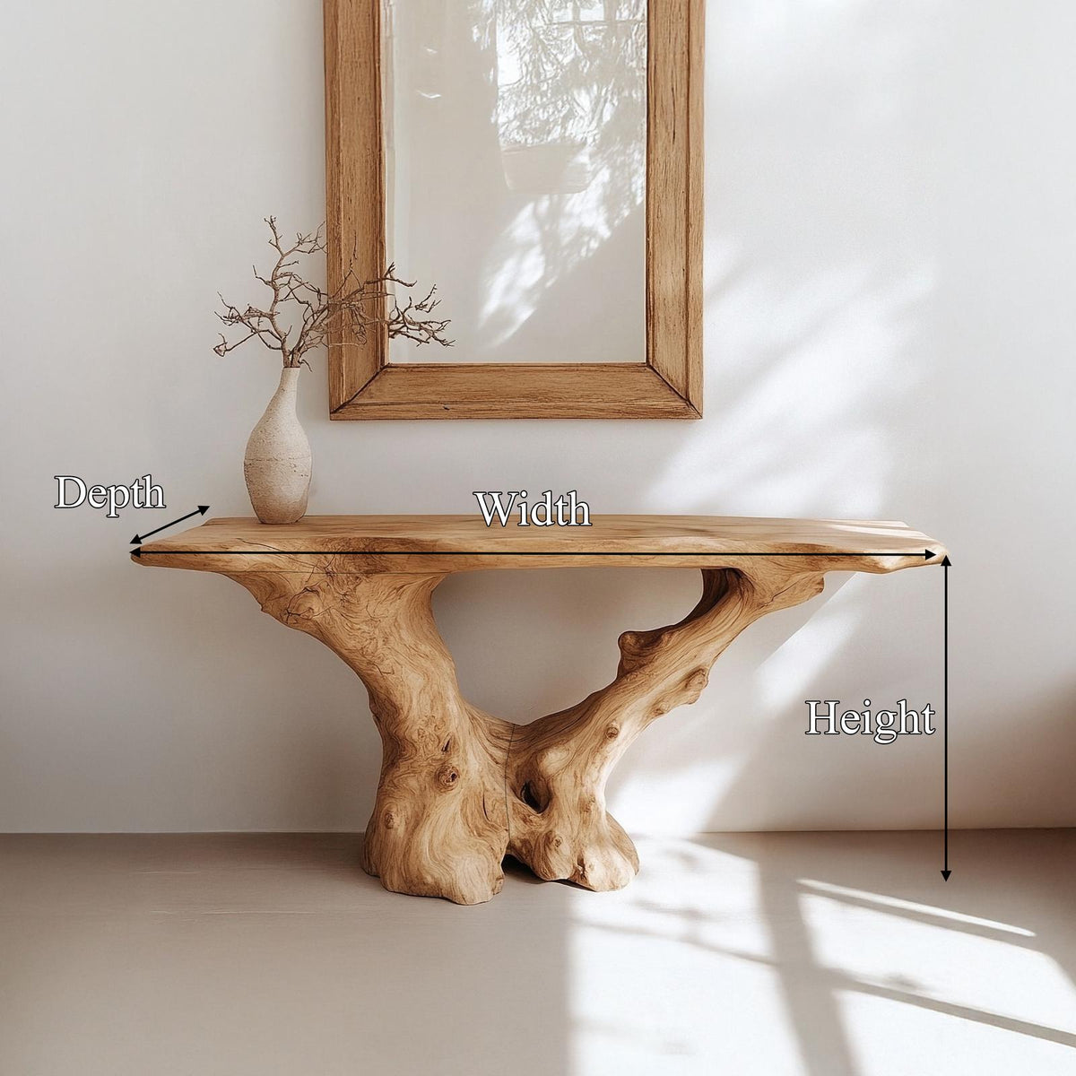 Rustic Wood Console Table, Handcrafted Solid Wood Entryway Sofa Table, Modern Farmhouse Hallway Accent Credenza