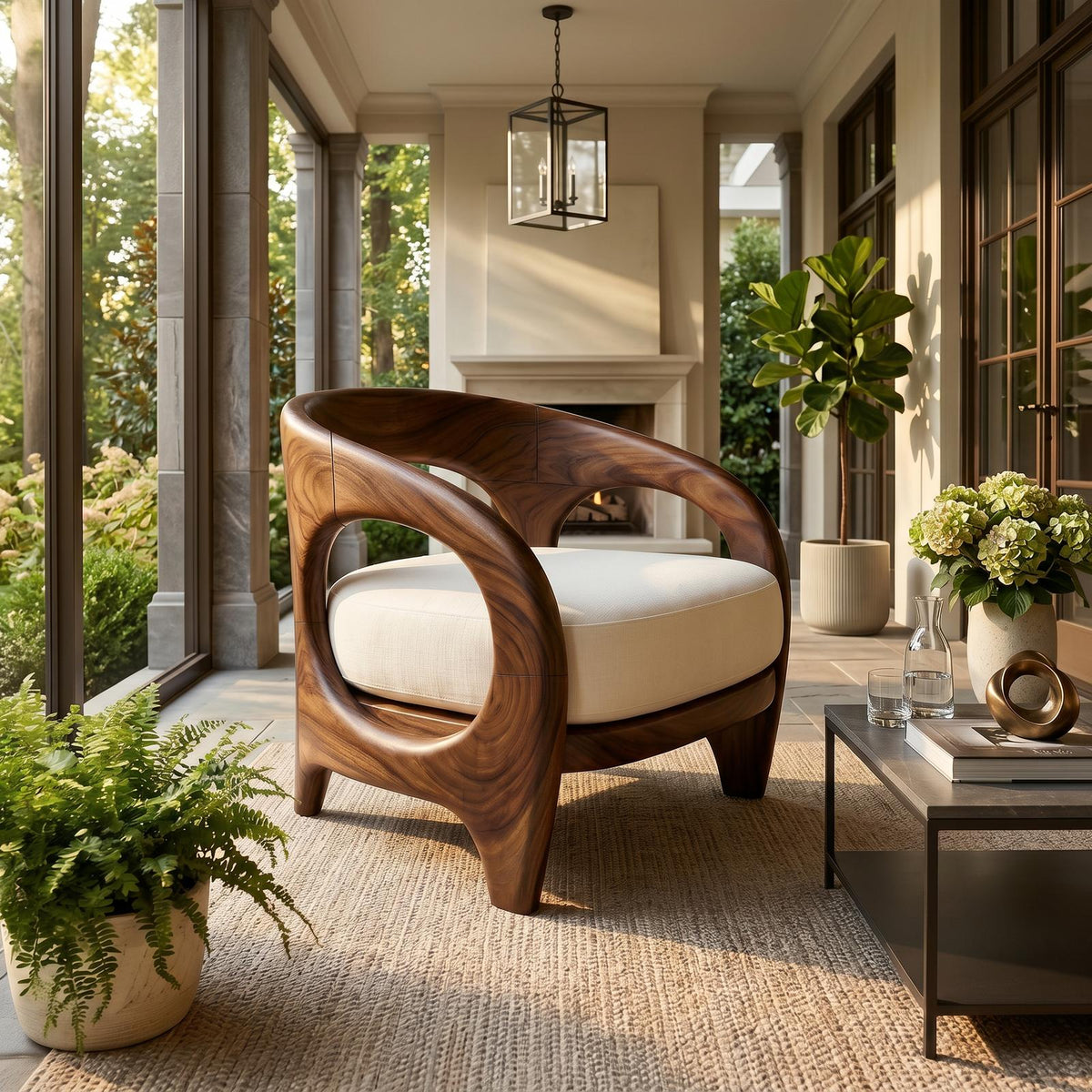 Organic Modern Sculptural Accent Chair Elegant Veranda SILDTTRCHR012
