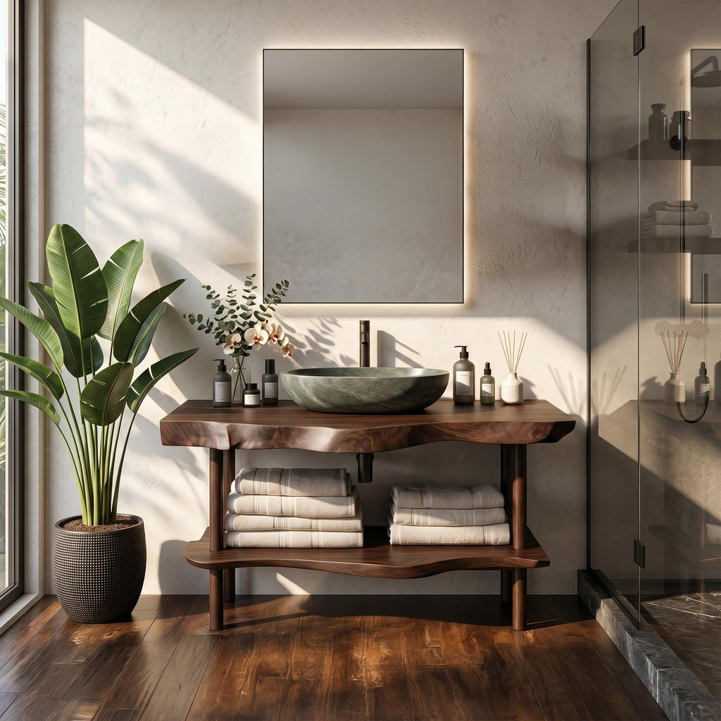Rustic Wood Bathroom Vanity For Functional Decor SILDTTRBRV052