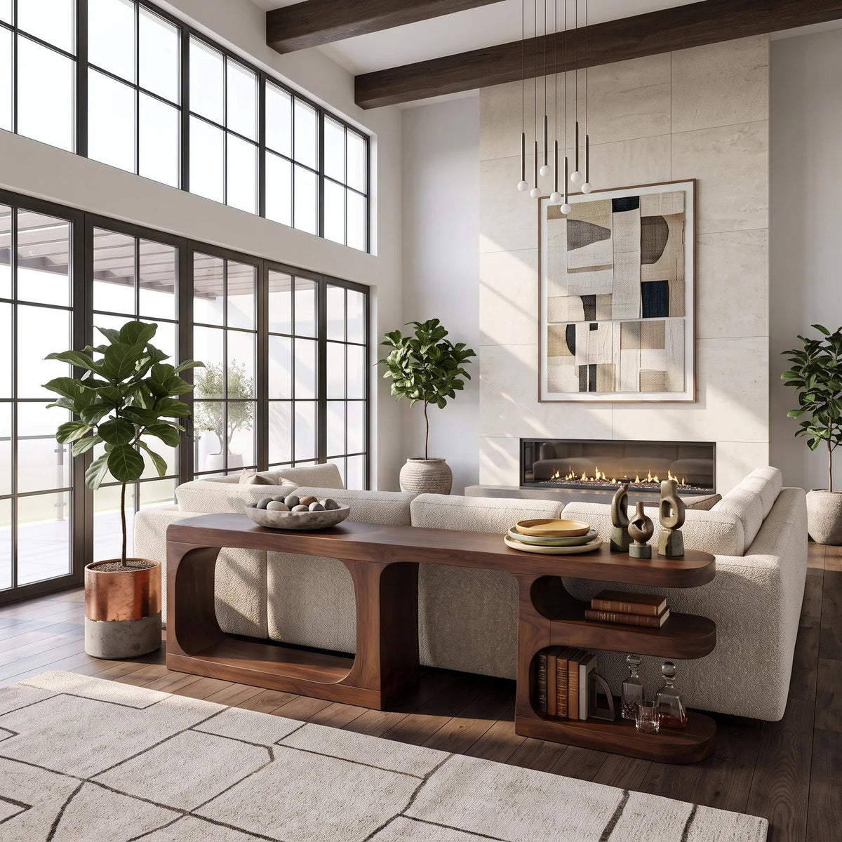 Contemporary Rounded Console Cabinet For Living Room SILDTTNCS199