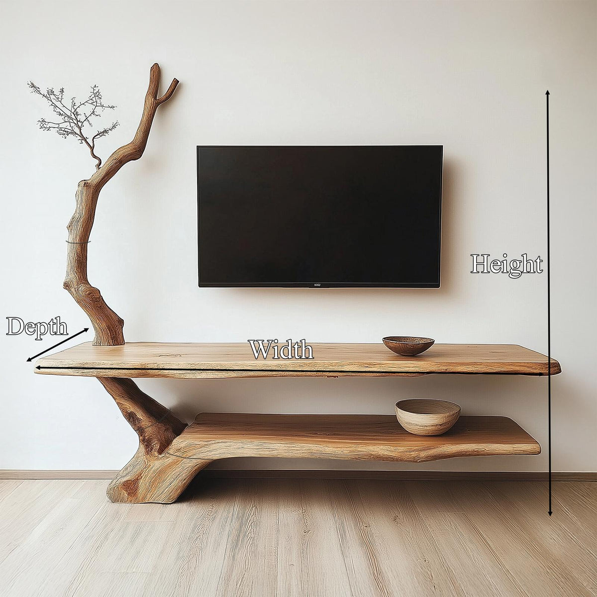 Rustic Live Edge TV Stand Living Room