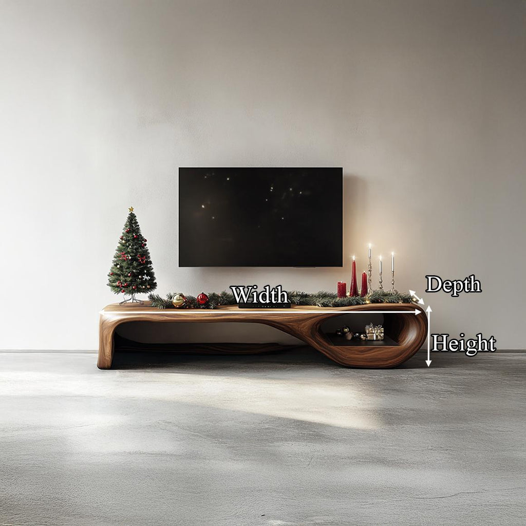 Rustic TV Stand Console Living Room Christmas Decor