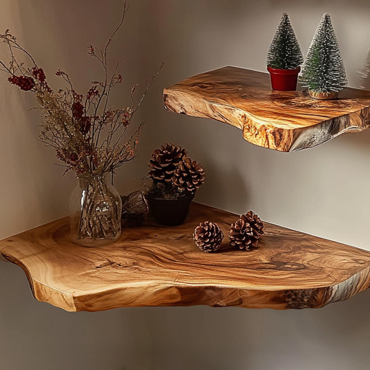 Oak Floating Corner Shelf Rustic Floating Shelf Christmas Gifts