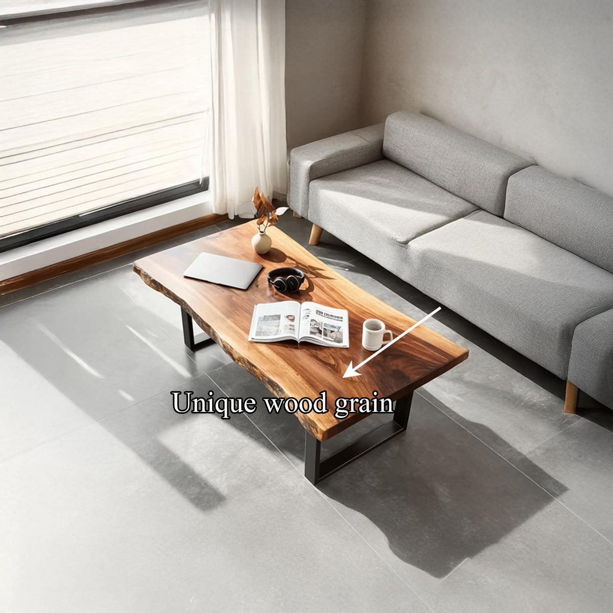 Spry Interior Rustic Wood Coffee Table, Living Room Solid Wood Accent Center Table, Model SINLSACF070