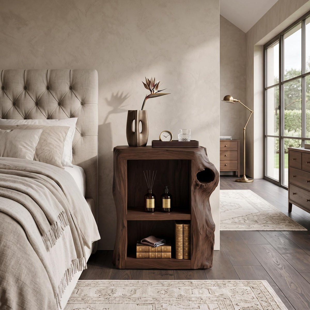 Handcrafted Live Edge Nightstand For Elegant Bedroom SILDTTNNS011