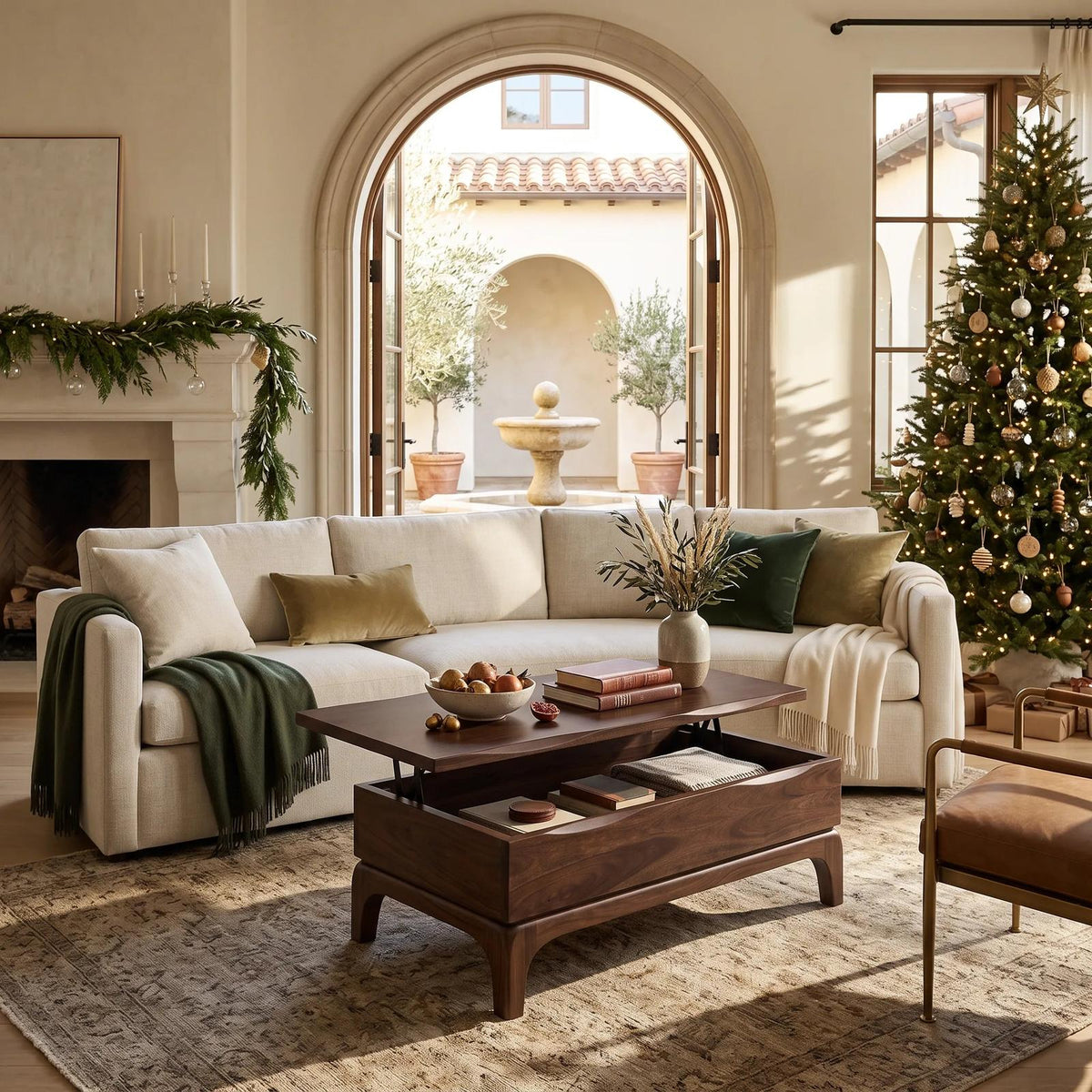 Handcrafted Christmas Coffee Table with Storage Holiday Home