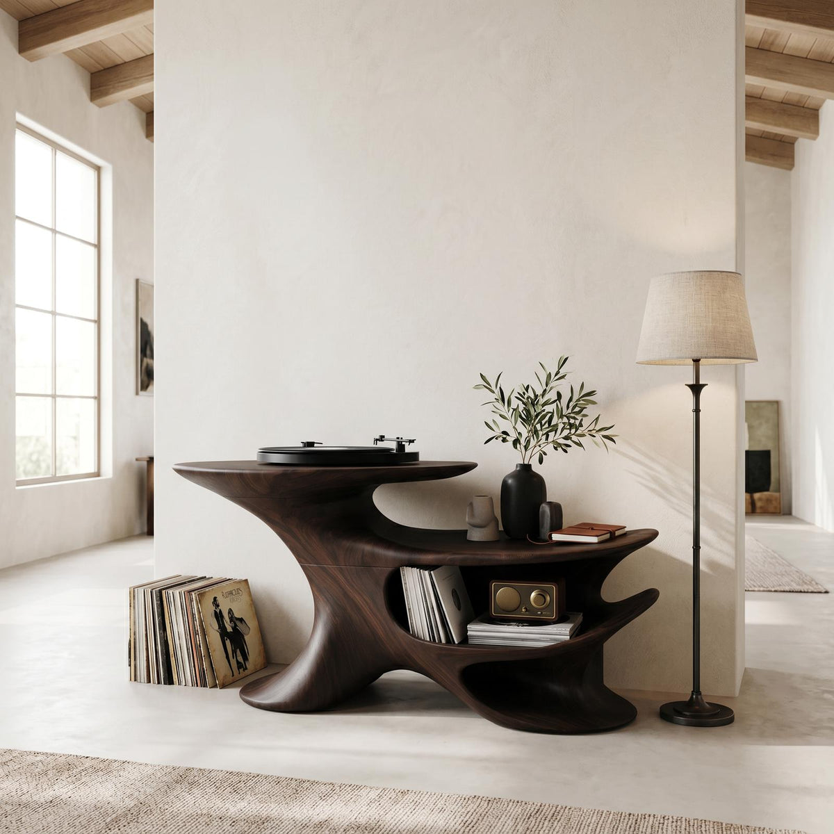 Handcrafted Record Stand for Music Lovers’ Home Decor