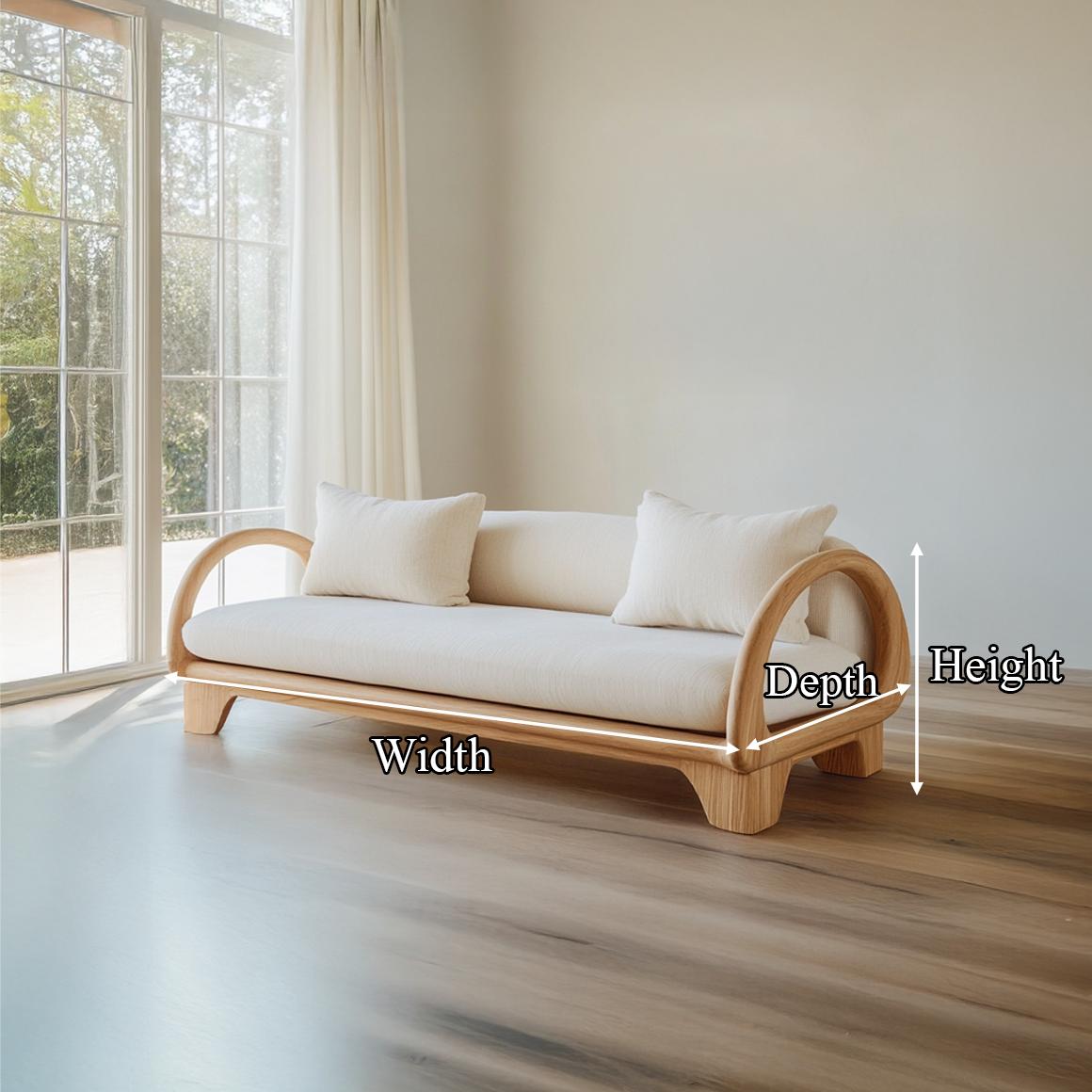 Modern Rounded Frame Lounge Sofa Living Room Or Studio