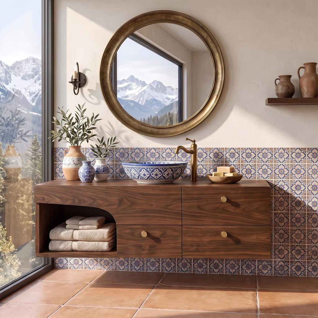 Rustic Floating Vanity For Small Bathroom Renovation SILDTTRBRV021