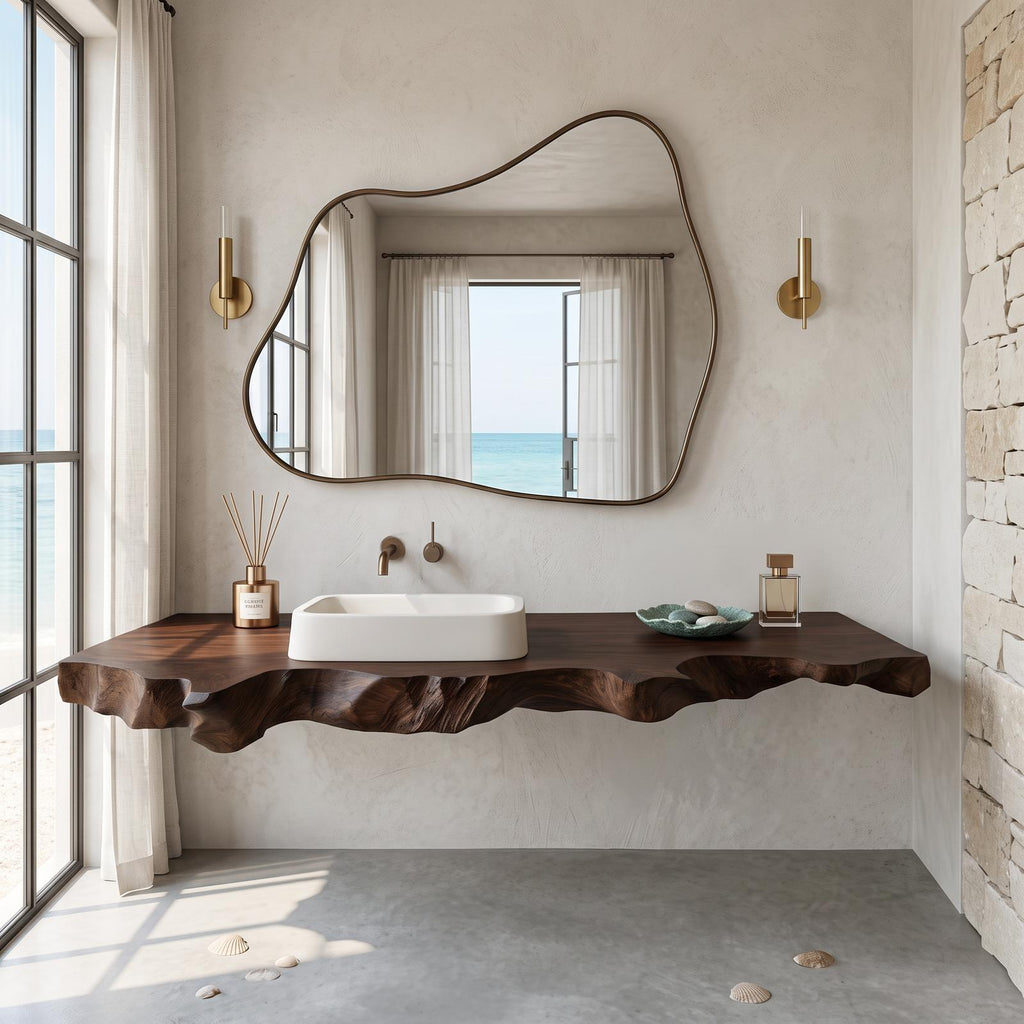 Mid Century Vanity In Solid Wood For Bathroom Decor SILDTTRBAS021