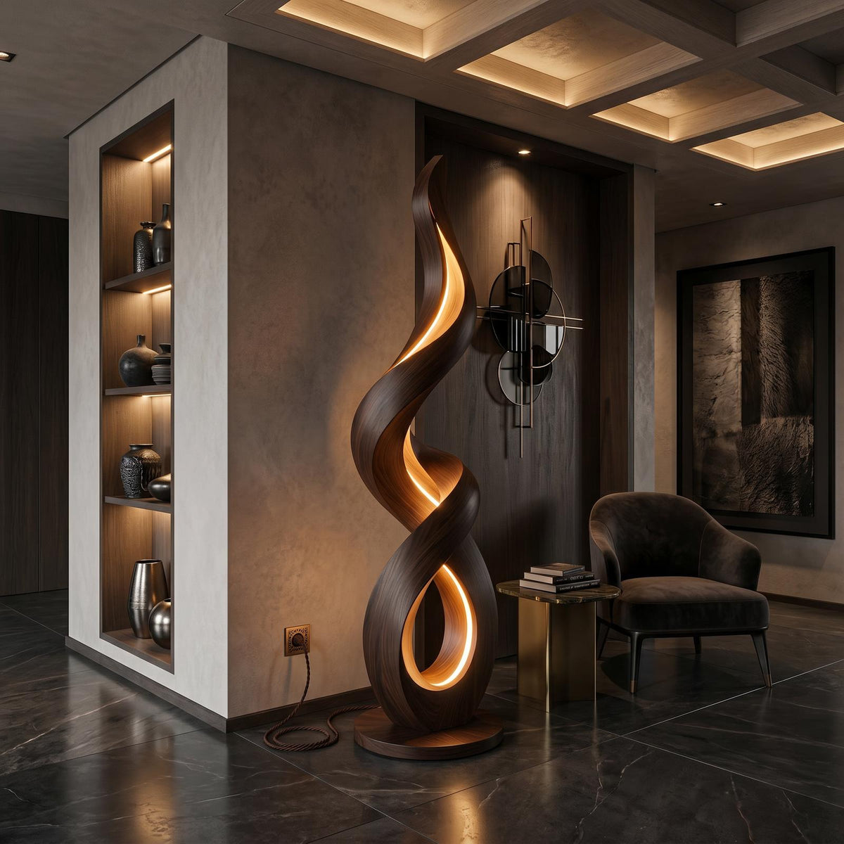 Mid Century Candle Flame Floor Lamp For Interior