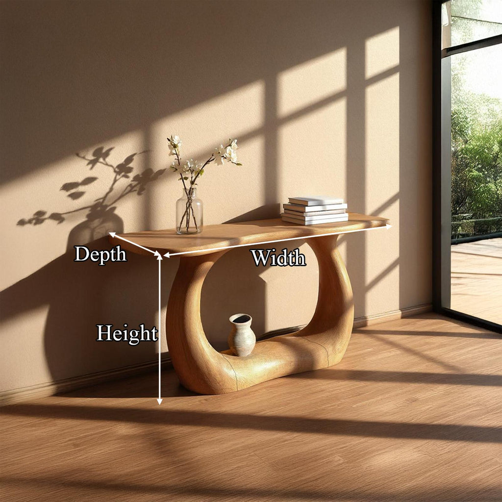 Rustic Tree Inspired Wood Console Table, Hallway & Entryway Accent Table, Solid Wood Sofa Table, Model
