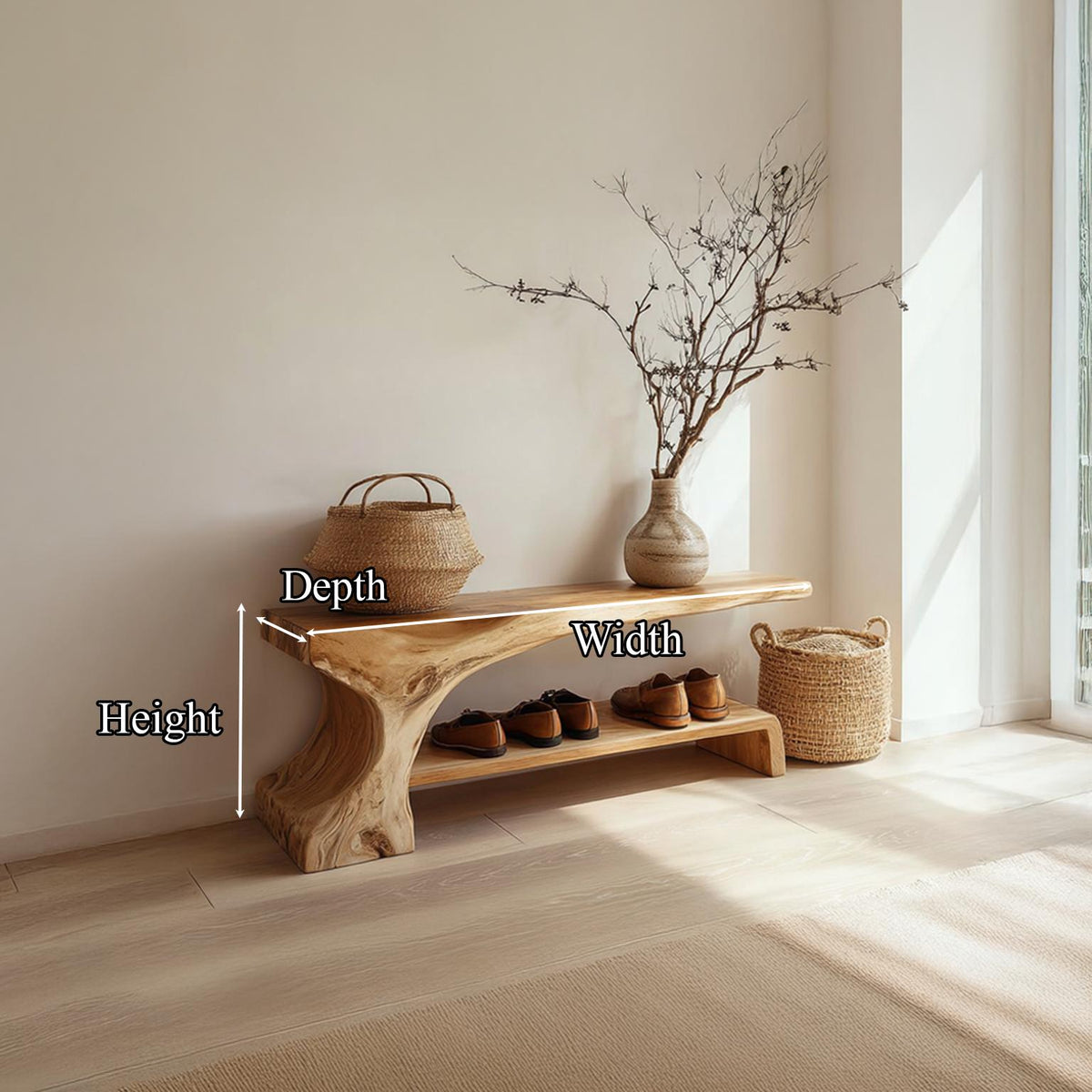 Rustic Entryway Shoe Bench Hallway Living Room