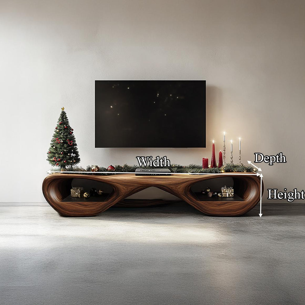 Rustic Wood TV Stand Console, Heavy Duty Media Credenza, Farmhouse Television Cabinet for Living Room & Bedroom