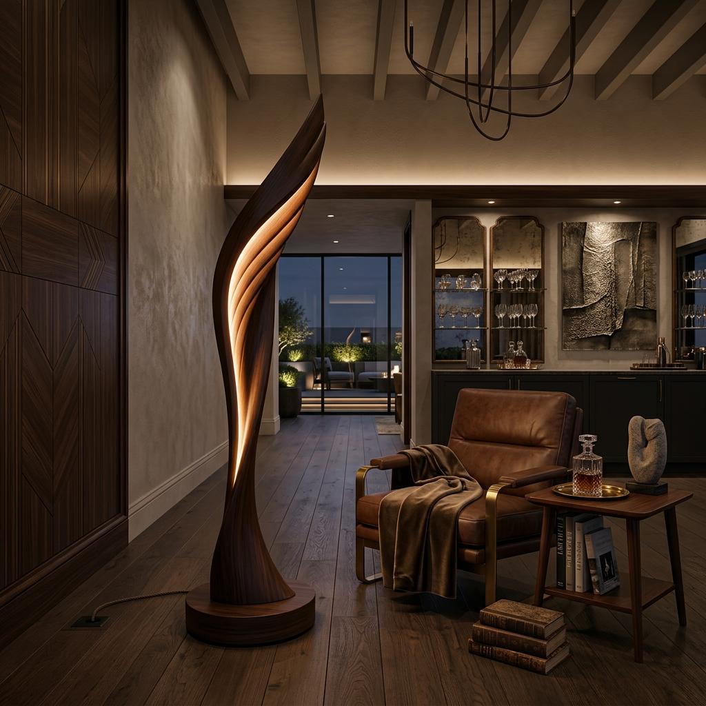 Minimalist Open Wing Floor Lamp For Contemporary Interior