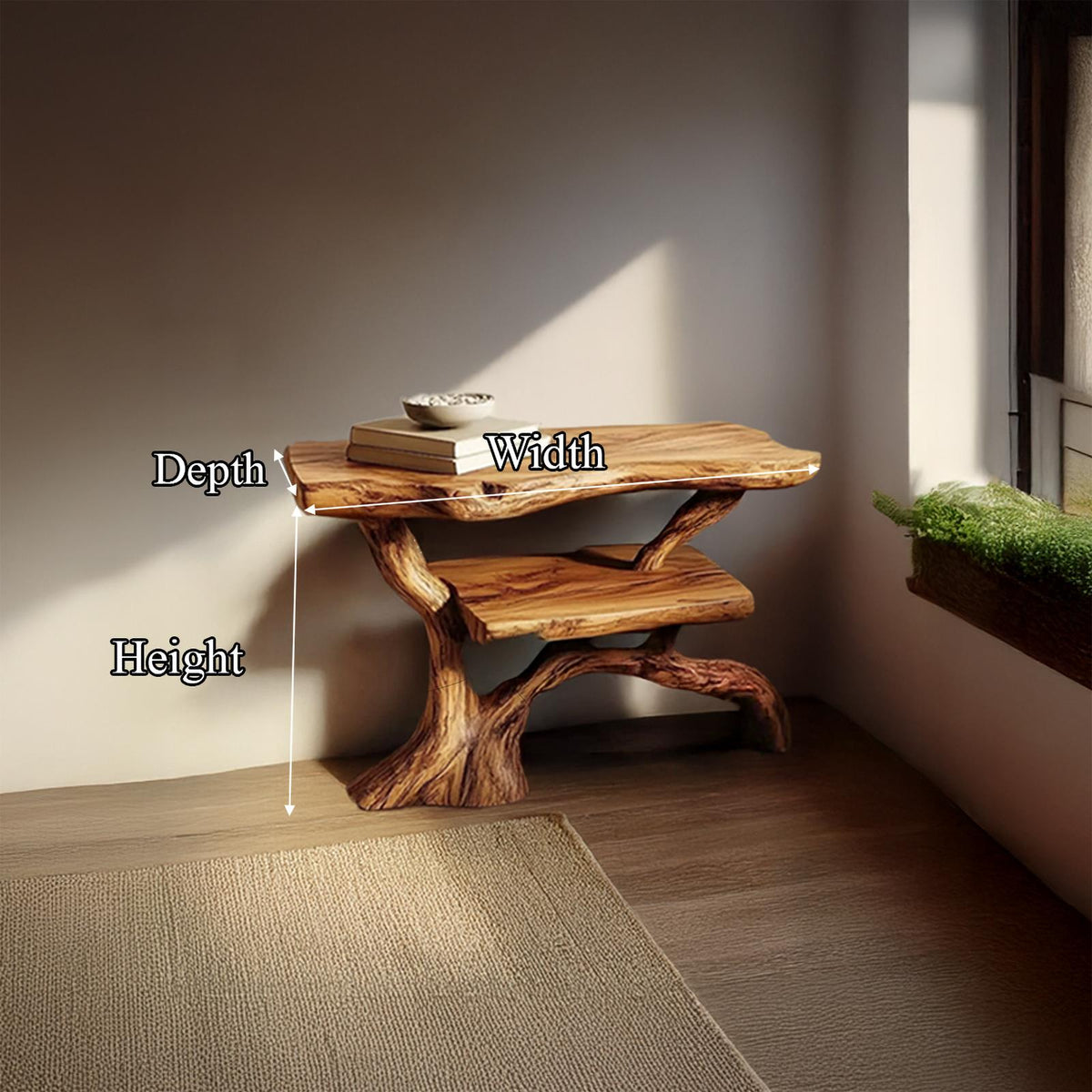 Rustic Solid Wood Console Table, Entryway & Living Room Accent Sofa Table, Model