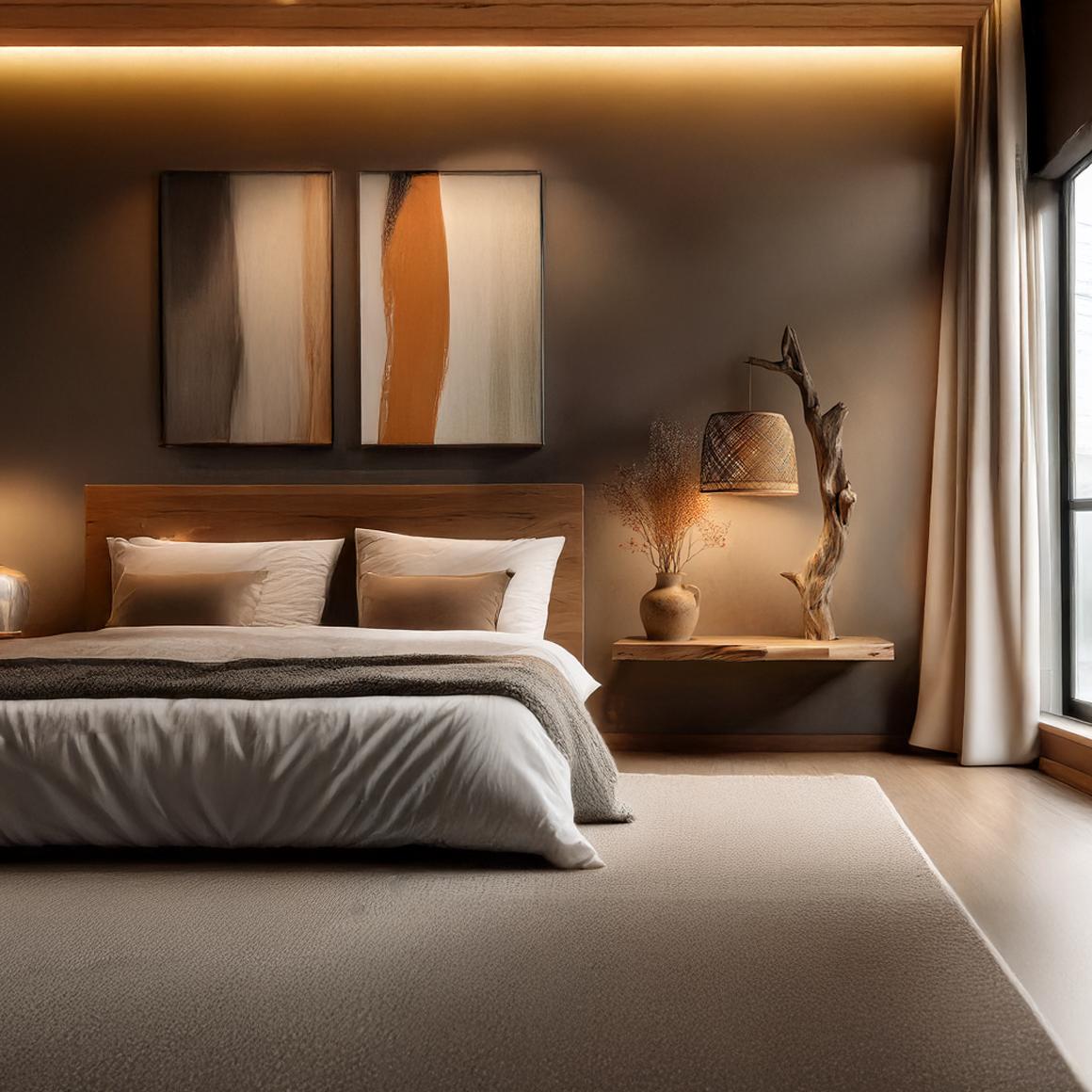 Sculptural Solid Wood Floating Shelf, Handcrafted Accent Wall Display Ledge for Bedroom