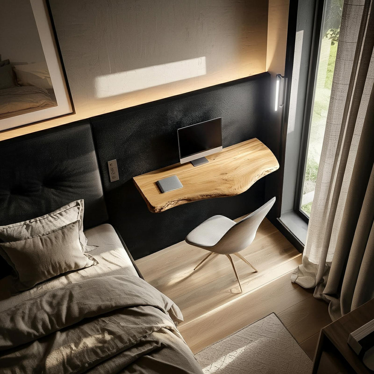 Rustic Floating Desk For Home Office And Bedroom