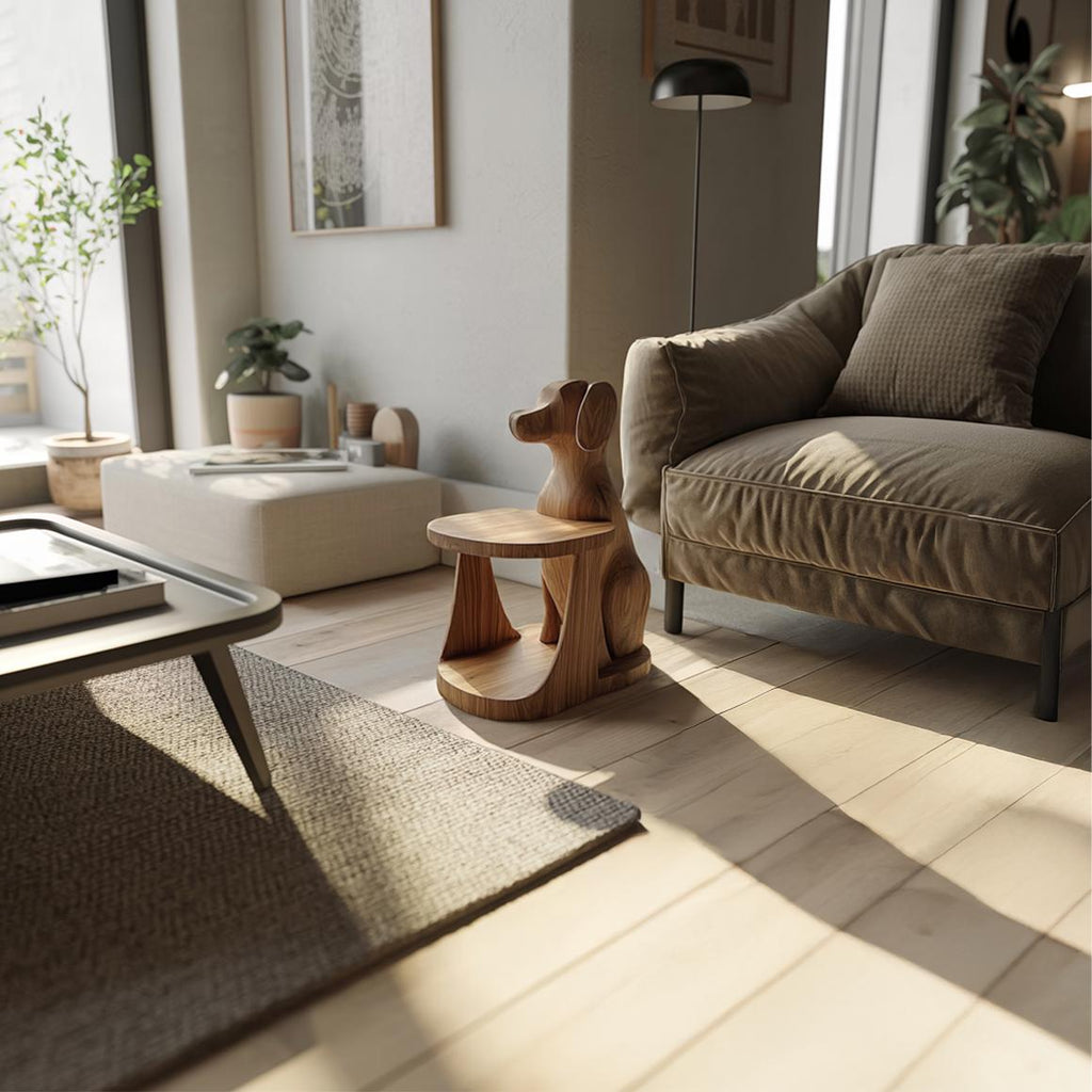Modern Sculptural Dog Side Table For Living Room And Bedroom