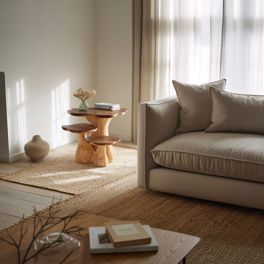 Rustic Mushroom Side Table For Living Room And Apartment