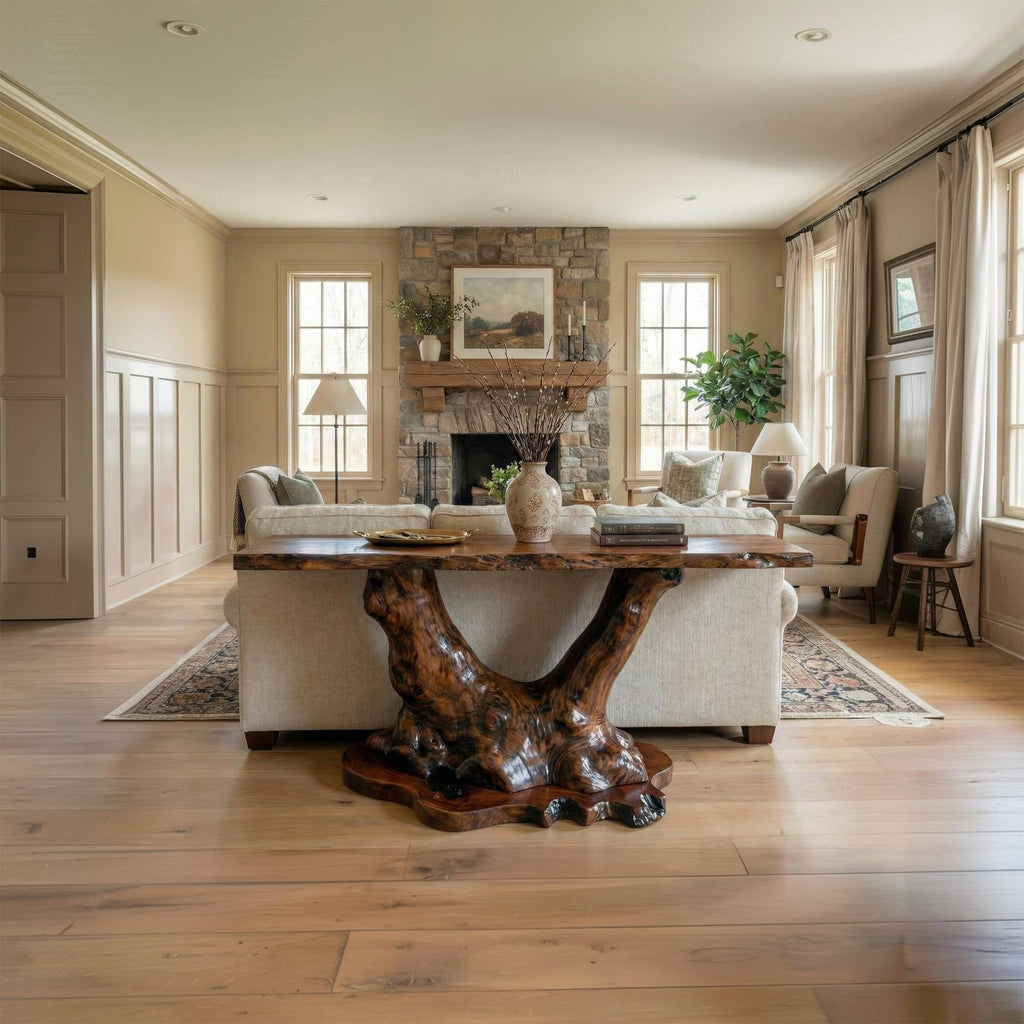 Organic Tree Root Style Console Table Solid Wood Living Room