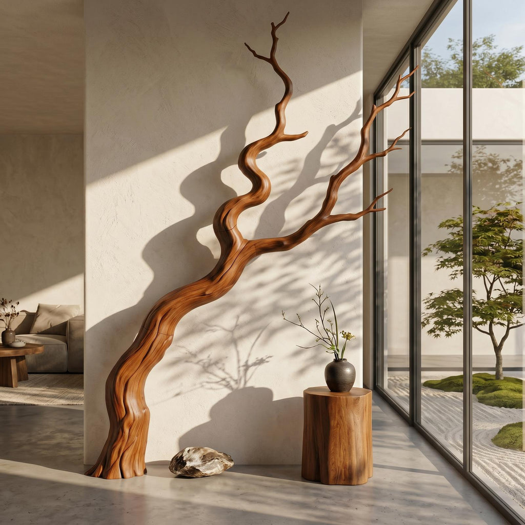 Nature Inspired Wall Decor, Sculptural Wood Tree Branch Art Sculpture for Living Room & Bedroom