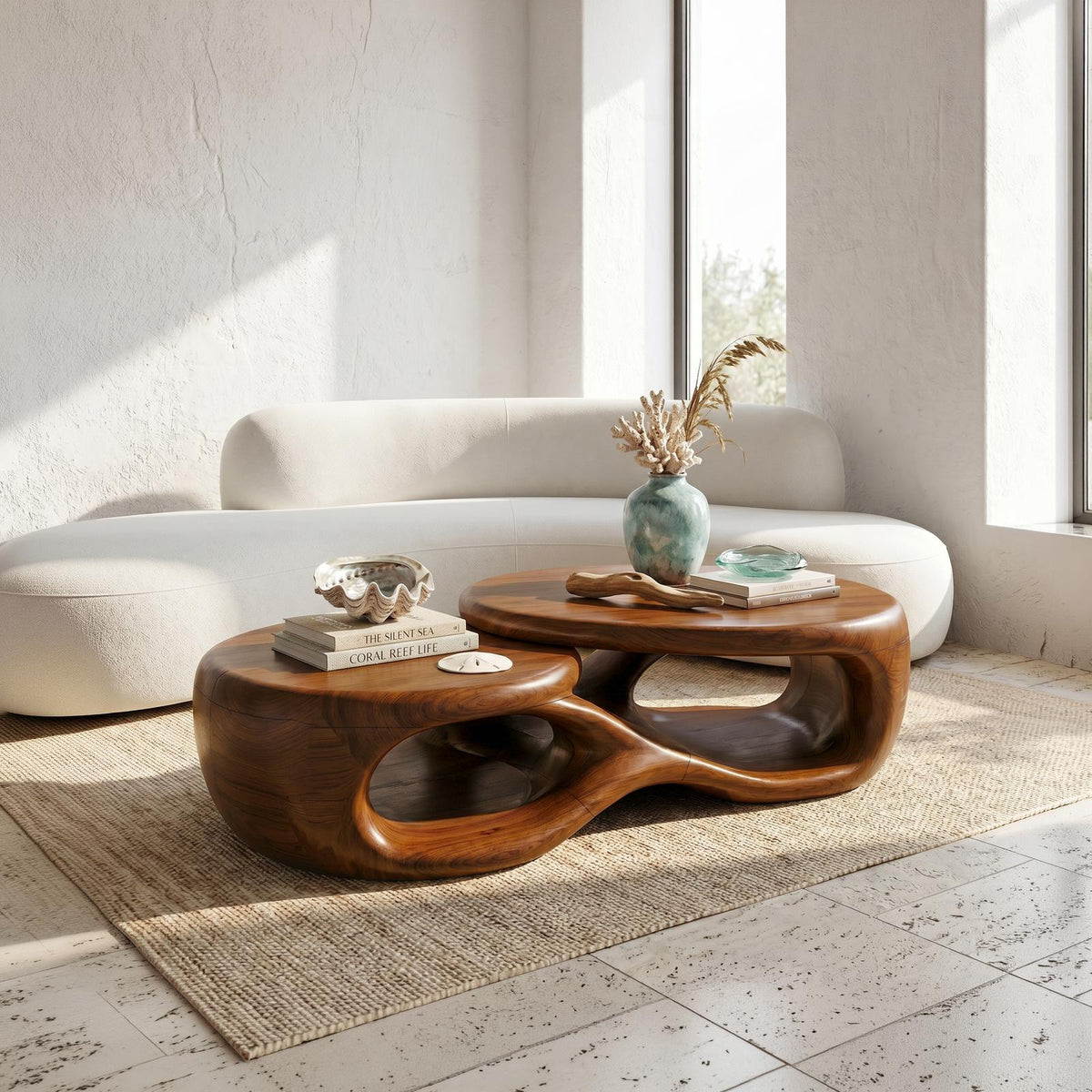 Organic Coffee Table With Sculptural Open Form Design For Living Room