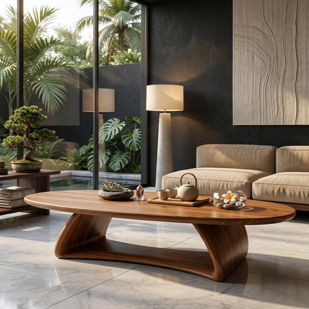 Contemporary Coffee Table With Artistic Sculptural Form For Living Room