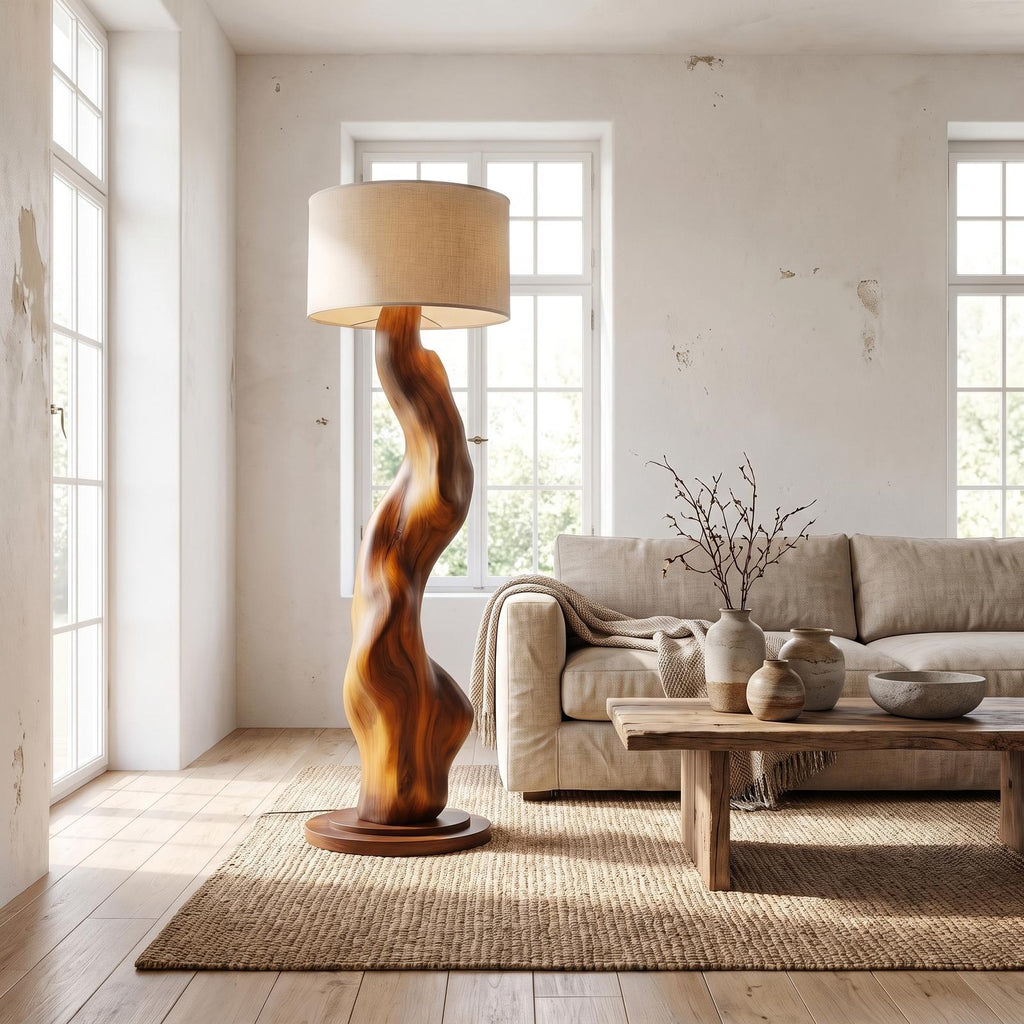 Modern Wooden Standing Floor Lamp For Bedroom And Living Room